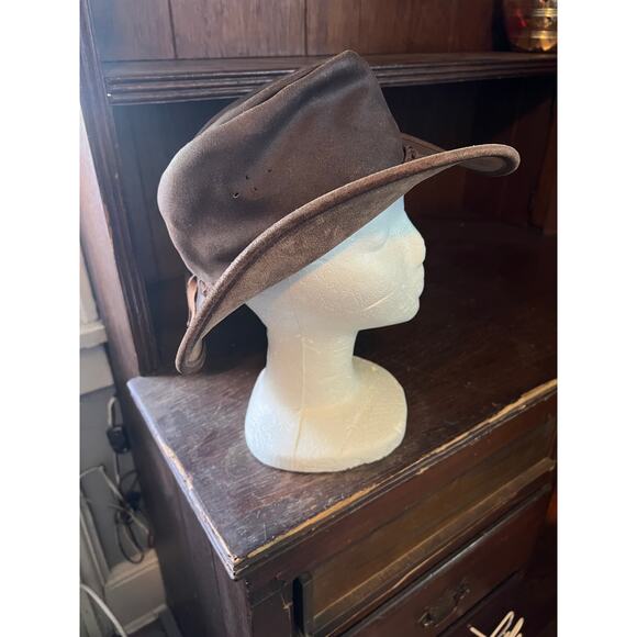 BC "Hat In The Pouch" Vintage Leather Australian Cowboy Hat, MED - Picture 1 of 7